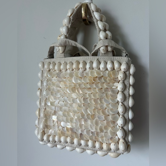 Handbags - Viral Made in India Seashell Canvas Mini Tote with crossbody strap